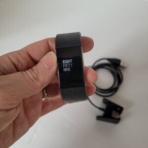 Fitbit Charge 2 Activity Tracker Heart Rate Monitor -Small Black Band Pre-Owned